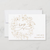 Goud gelijnde Floral op White & Gold w Meal RSVP 3 (Voorkant)