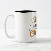 Goud geloof in de kerstavond tweekleurige koffiemok (Links)