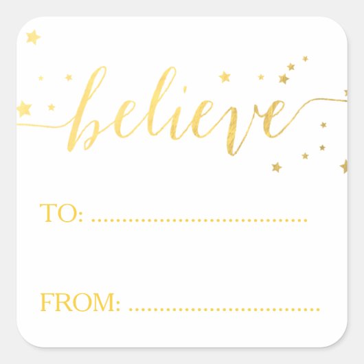 Goud Geloven Hand Lettered | Holiday Gift Label (Voorkant)