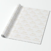 Goud gelukkig jubileum script lettertype patroon cadeaupapier (Uitgerold)