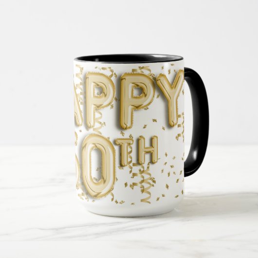 Goud Gelukkige 50e Verjaardag Mok (Voorkant rechts)