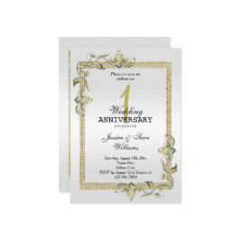 Goud Gem, Glitter & Platina 1e Huwelijk Kaart