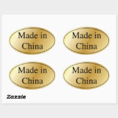 Goud gemaakt in China Ovale Sticker (Vel)