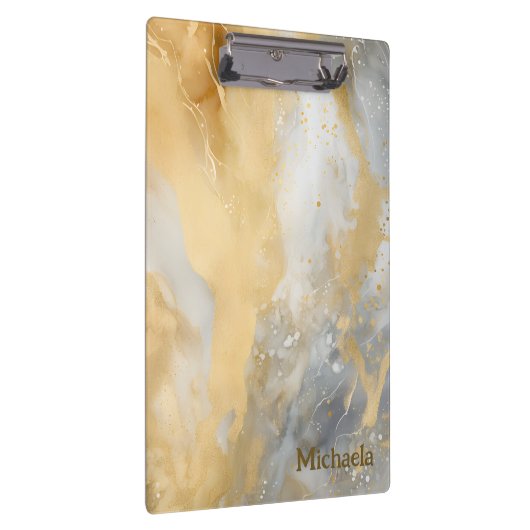 Goud gemarmerde Waterverf kunst Klembord (Rechts)