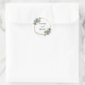 Goud Geo Lijst Eucalyptus Ronde Sticker (Tas)