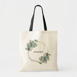 Goud Geo Lijst Eucalyptus Tote Bag