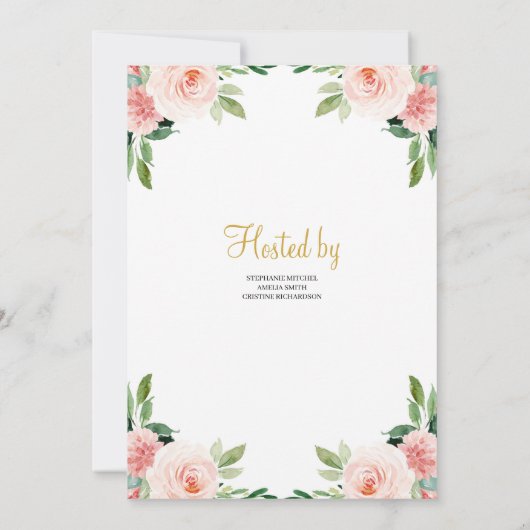 Goud Geometrisch ANd groen gebladerte Boho Baby Kaart (Achterkant)