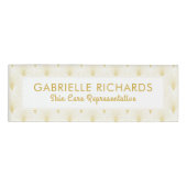 Goud geometrisch art-deco patroon naambadge (Voorkant)