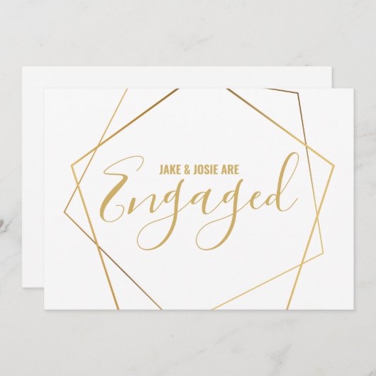 Goud geometrisch, bancaire aankondigingskaart aankondiging (Voorkant / Achterkant)