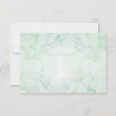 Goud Geometrisch Bloemen Groen Bruiloft RSVP Kaart (Achterkant)