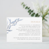 Goud Geometrisch Bloemenblauw Lijst Details Kaart (Staand voorkant)