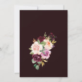 Goud Geometrisch Bourgondië Floral bruiloft brunch Kaart (Achterkant)