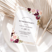 Goud Geometrisch Bourgondisch Bloemen Pensioen Par Kaart