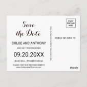 Goud Geometrisch Bourgondische Bloemen Save the Da Briefkaart (Achterkant)