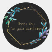 Goud geometrisch breed, Bedankt voor je aankoop Ronde Sticker (Voorkant)