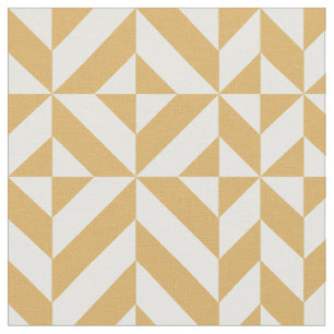 Goud Geometrisch Deco Kubus Patroon Stof
