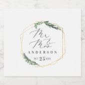 Goud geometrisch elegant waterverf gebladerte bier etiket (Enkel label)