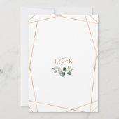 Goud Geometrisch Eucalyptus Greenery Vrijgezellenf Kaart (Achterkant)