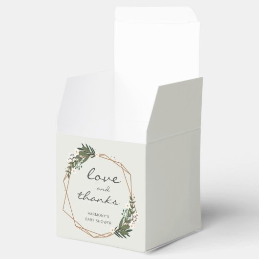 Goud geometrisch geslacht neutraal Baby shower Bedankdoosjes (Geopend)