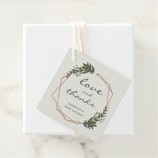 Goud geometrisch geslacht neutraal Baby shower Bedankjes Labels (In situ)