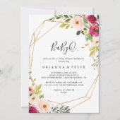 Goud Geometrisch groen BabyQ Baby shower Barbecue Kaart (Voorkant)