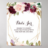 Goud geometrisch groen Bourgogne Poster (Voorkant)