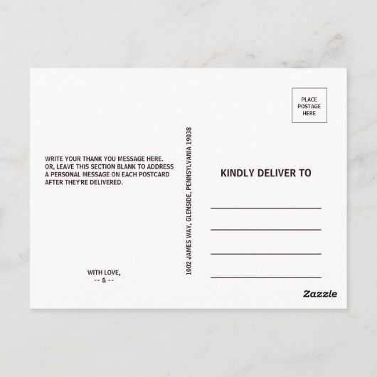 Goud Geometrisch Groen Bourgondië Bloemen Dank u Briefkaart (Achterkant)