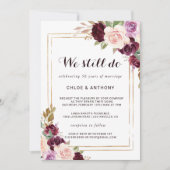 Goud Geometrisch Groen Bourgondië Floral Vow Verni Kaart (Voorkant)