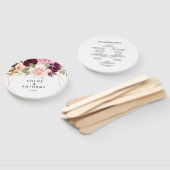 Goud Geometrisch Groen Bourgondisch Bloemen Bruilo Handwaaier (Niet-gemonteerd)