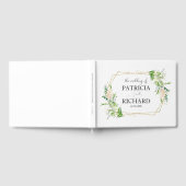 Goud geometrisch groen Elegante bruiloft Gastenboek (Volledig)