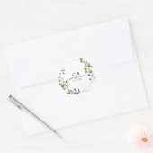 Goud Geometrisch groen Eucalyptus bruiloft Ronde Sticker (Envelop)