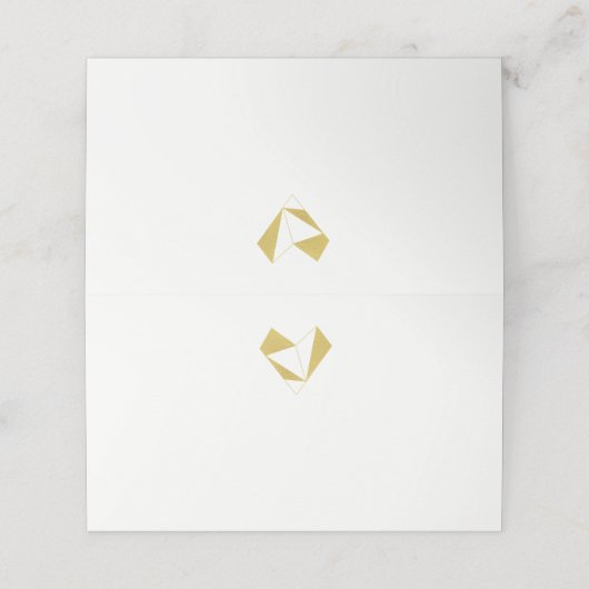 Goud Geometrisch Hart - Wedding Gevouwen Plaats Ka Plaatskaartje (Buitenkant ongevouwen)