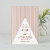 Goud geometrisch huwelijk. Elegant moderne winter Folie Uitnodiging (Staand Voorkant)