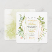 Goud geometrisch kristal botanische vierkant kaart (Voorkant / Achterkant)