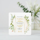 Goud geometrisch kristal botanische vierkant kaart (Staand voorkant)