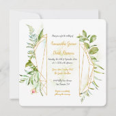 Goud geometrisch kristal botanische vierkant kaart (Voorkant)