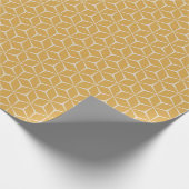 Goud Geometrisch kubuspatroon Cadeaupapier (Hoek)