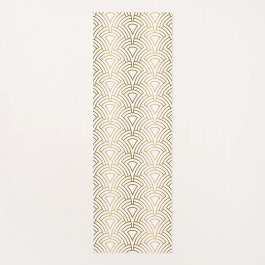 Goud geometrisch Kunstdecopatroon op wit Yogamat (Voorkant)