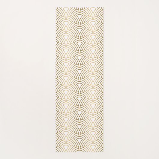 Goud geometrisch Kunstdecopatroon op wit Yogamat (Achterkant)