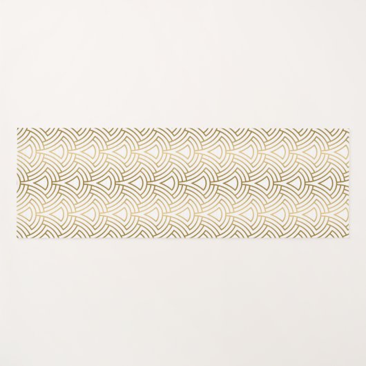 Goud geometrisch Kunstdecopatroon op wit Yogamat (Voorkant (horizontaal))