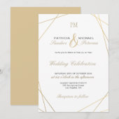 Goud geometrisch lijst elegante kalligrafie bruilo kaart (Voorkant / Achterkant)