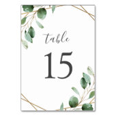 Goud Geometrisch Lijst groen Eucalyptus Kaart (Voorkant)