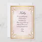 Goud geometrisch Lijst Roze marmer gemaakt van ede Kaart (Voorkant)