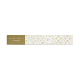 Goud Geometrisch Modern Bruiloft Wraparound Label Adreslabel Wikkel