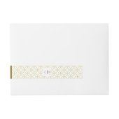 Goud Geometrisch Modern Bruiloft Wraparound Label Adreslabel Wikkel (Voorkant)