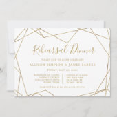 Goud Geometrisch Modern Elegant Repetitie Diner Kaart (Voorkant)