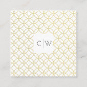 Goud geometrisch monogram vierkant Visitekaartje (Achterkant)