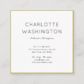 Goud geometrisch monogram vierkant Visitekaartje (Voorkant)