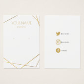 Goud geometrisch oormerk sociale kaart (Voorkant /achterkant)