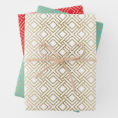 Goud geometrisch patroon, aangepaste achtergrond inpakpapier vel (In situ)